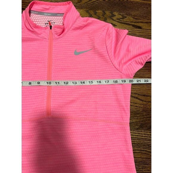Nike Golf | Neon Highlighter Fluorescent Pink 1/4 Zip Women's Sz L - Picture 10 of 10